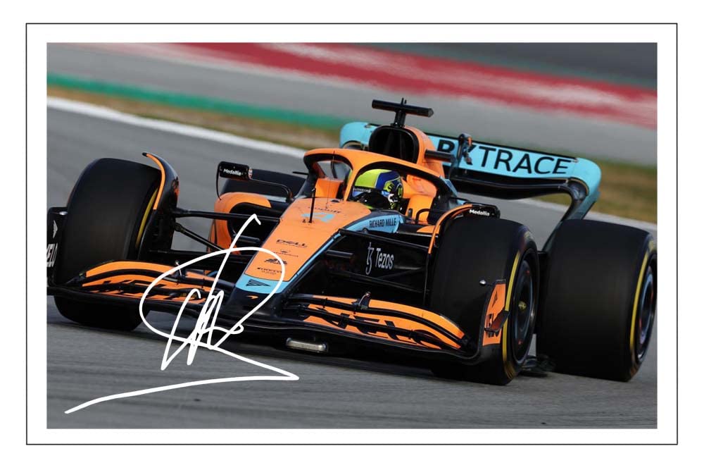 Lando Norris F1 Formula One Signed 12x8 Inch Photo Print Pre Printed Signature Autograph Gift Wall Art, Motor Racing Artwork