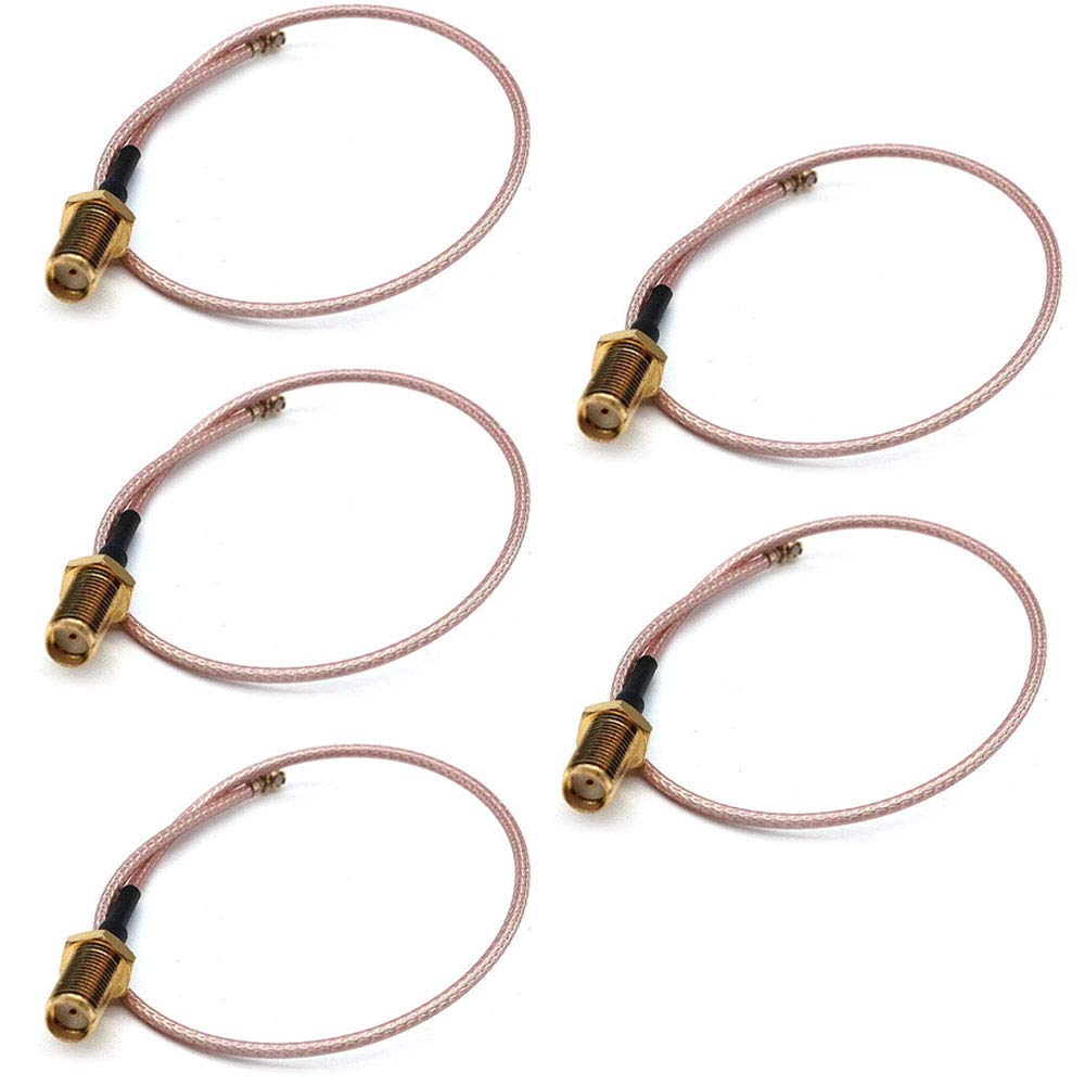 DollaTek 5PCS SMA Cable RG178 Cable Coax Connector WiFi Antenna Adapter cable SMA kit Low Loss FPV Adapter cable - IPEX to SMA Female 20CM