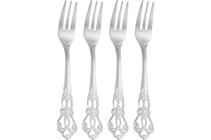 uxcell 4 Pcs Salad Forks, 5.1 Inches Stainless Steel Dessert Forks, Mirror Polished, Dishwasher Safe, Tiny Forks for Small De
