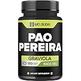 180 Capsules - 600mg Pao Pereira Herb Extract 10:1 with 400mg Graviola Soursop - Combined Formula for Immune System, Comfortable Mind, Body Management & Strength Support