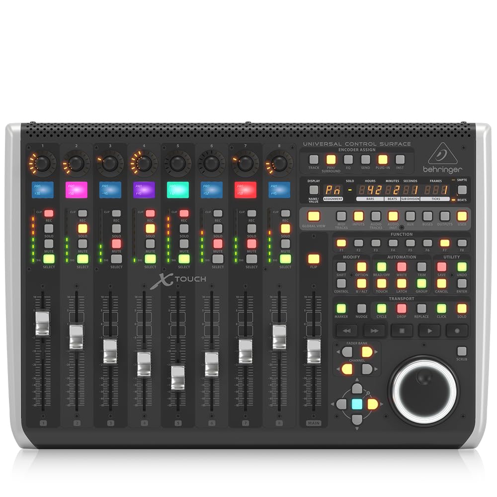 Behringer X-TOUCH Control Surface with Motorized Faders, LCD Scribble Strips, and USB/MIDI/Ethernet Connectivity