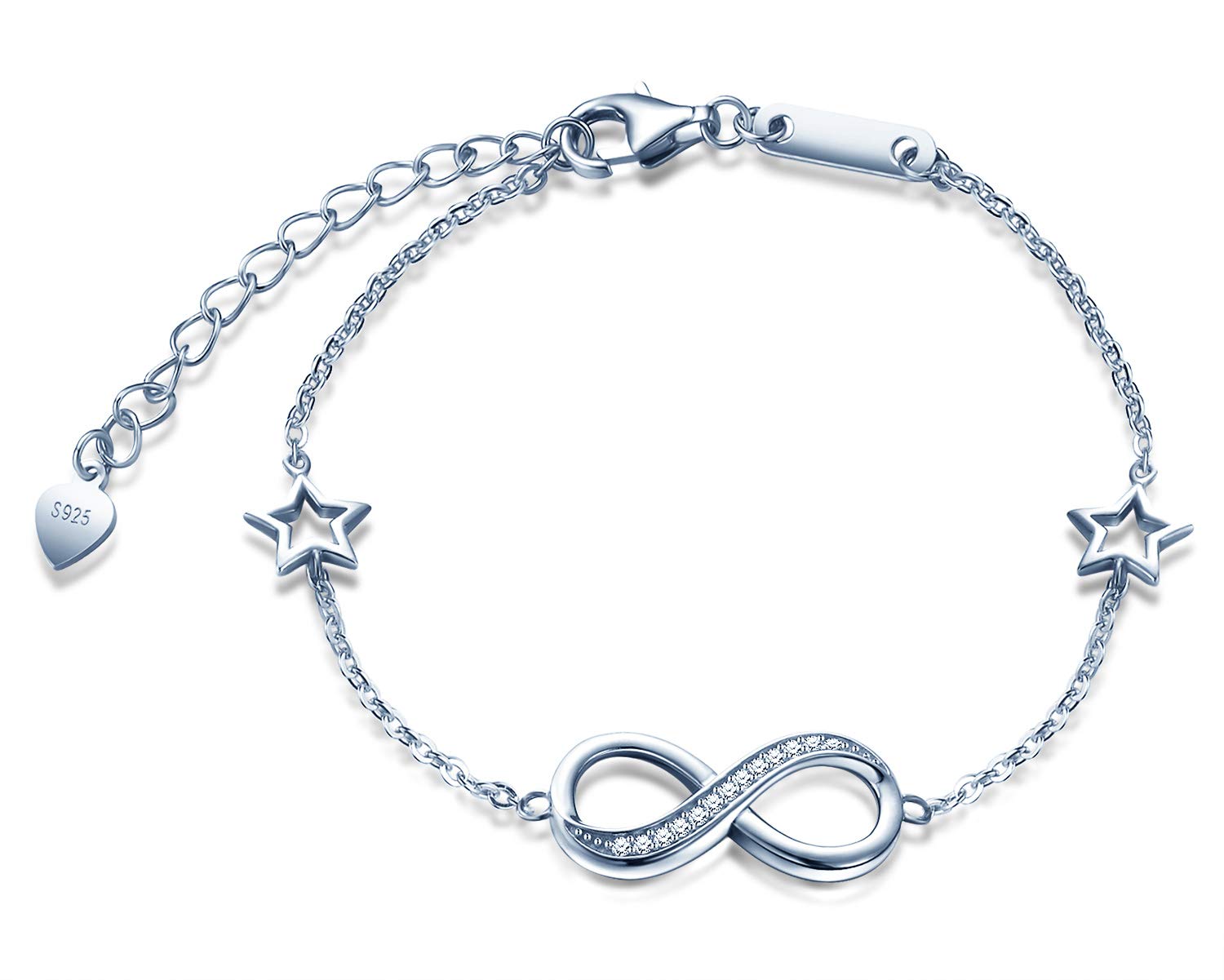 MicLee Women Bracelet 925 Silver Infinity Star Bracelet for Women with FREE Giftbox