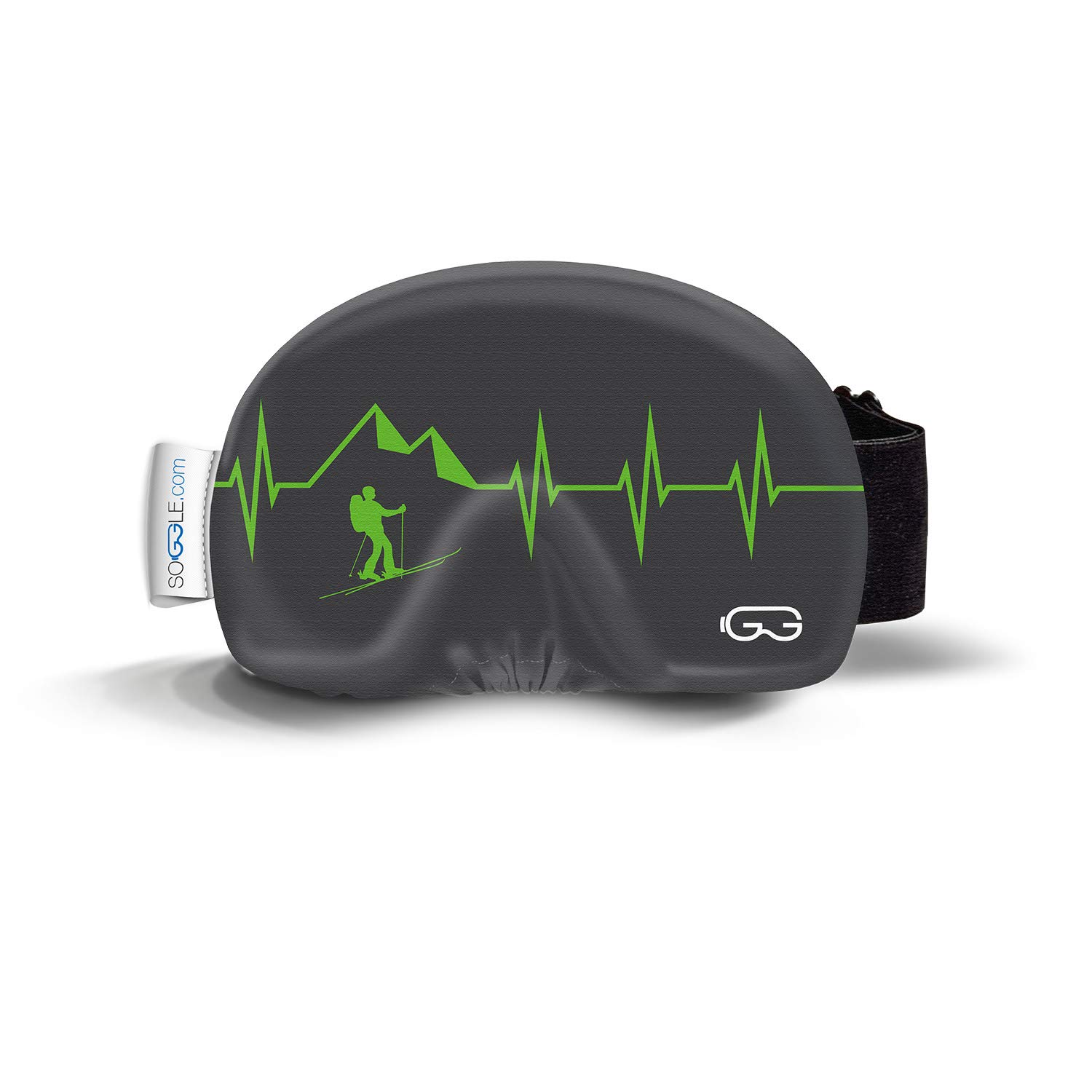 Soggle Ski Goggles Protection, Microfibre Cover (One Size), heartbeat 03 Ski Mountaineer