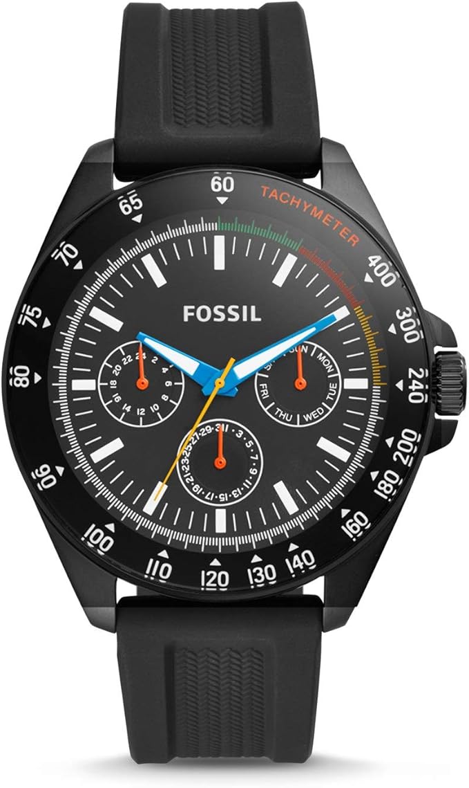 fossil black silicone watch