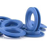 Grommets Kit 1 Inch (Inner 24mm) 50pcs Plastic Eyelets Curtain Eyelet Rings and Washers Nickel Hole Grommet for Clothes, Leather, Canvas, Shoes, Fabric, Belt Punching, Paper Crafts (Blue)