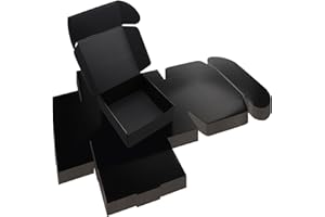 Rempry 8x8x4 Black Shipping Boxes for Small Business Pack of 20, Cardboard Corrugated Mailer Boxes for Shipping Packaging