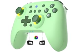 SZYUYU Switch Controller for Switch 2,Switch Pro Controller for Switch/OLED/Lite/PC with 7 Colors LED Light/3-level TURBO Adjustable,4-Speed Dual Vibration,Support Wake Up and Gyro Axis Motion
