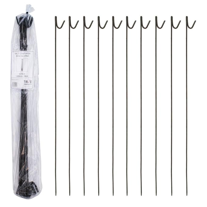 True Products 10 x VALUE 1.25m STEEL FENCING PINS ROAD PINS for
