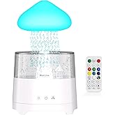 Diffuserlove Rain Diffuser Cloud Humidifier 450ML Diffuser Water Drip Waterfall Lamp Mushroom Humidifier (Size: 6.54''x10.5''