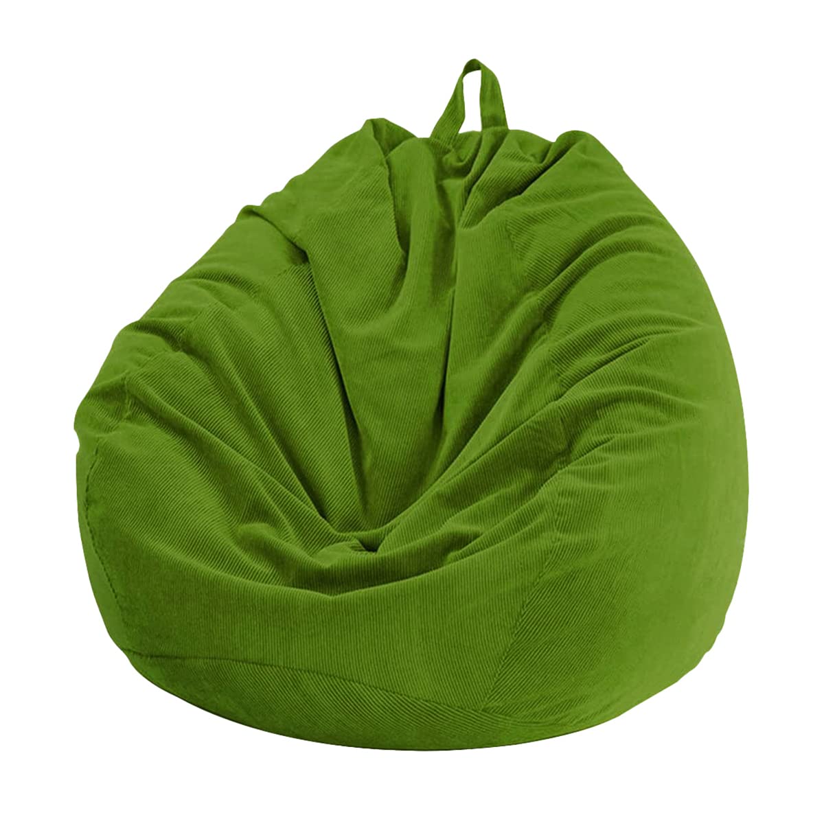 Chickwin Bean Bag Chair Cover, Corduroy Bean Bag Chair Without Filling, for Outdoor and Indoor Relaxation, Lounge Chair, Bedroom Cushion (Olive Green, 100 x 120 cm)