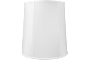 HOMECONCEPT 12”x14”x15" Prestige Drum Lampshade with Brass Spider Fitter - Perfect for Table and Desk Lamps - Medium Drum Cylinder, White Shantung Fabric