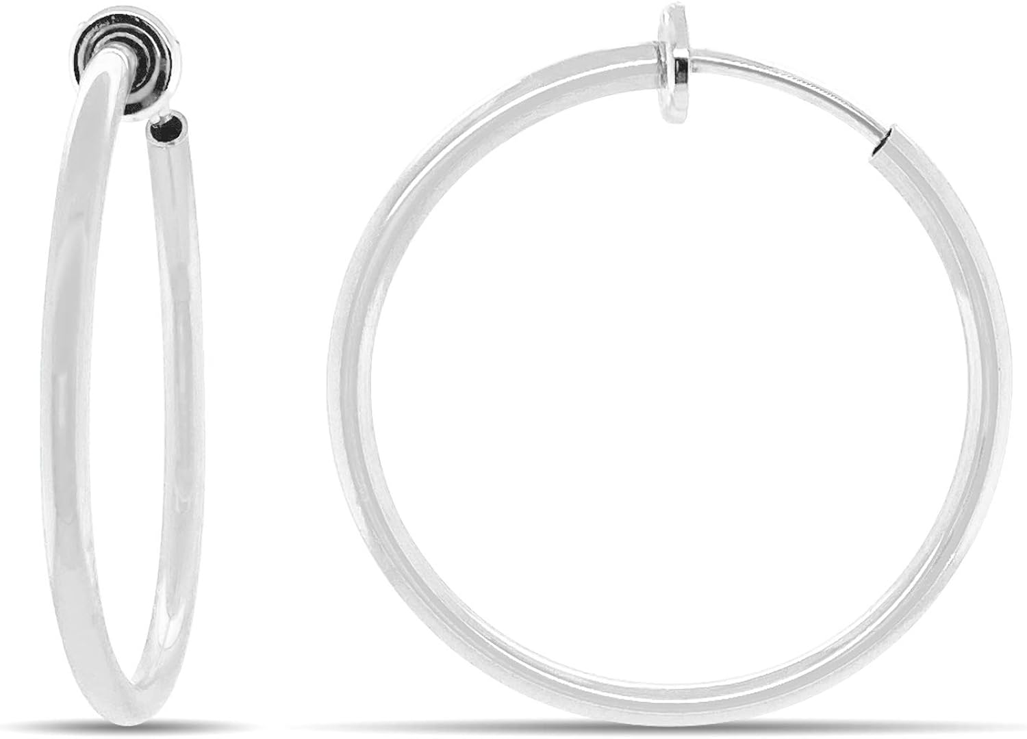 Aloha Earrings Clip On Hoop Earrings for Women Silver and GoldTone