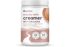 NativePath Keto Coffee Creamer Powder Mocha Latte — Keto-Friendly, Non-Dairy & Low Sugar Creamer. Made with Grass-fed Collagen Protein Powder, MCT Oil & Monk Fruit. Soy & Gluten Free (7.1 OZ)