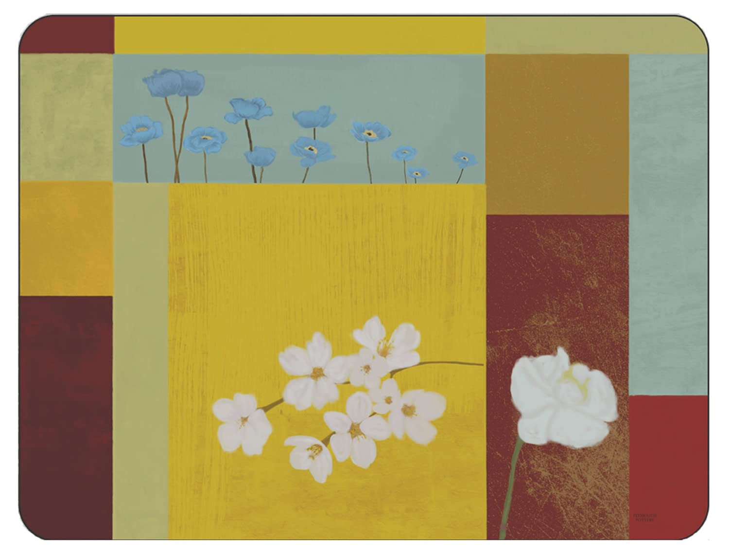 Plymouth Pottery - Daisy Squares Placemats - Set of 6