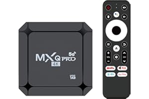 CICCI MXQ Pro 5G Android 14.0 TV Box 2025 Upgraded Ram 2GB ROM 16GB Dual Band 2.4G/5.8GHz WiFi6 BT5.0 4K AV1 USB 3.0 Ultra HD Voice Control Smart Home Player