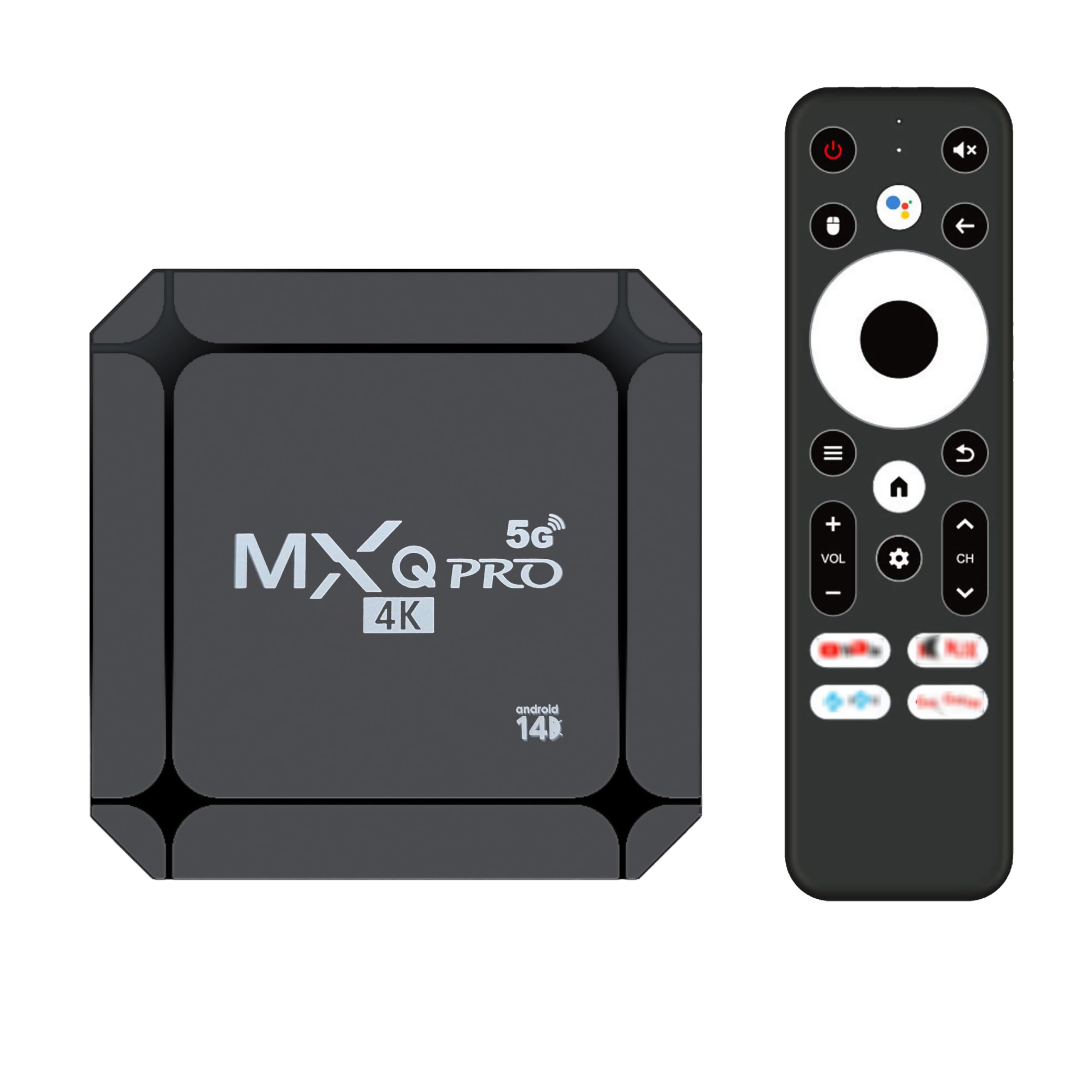 Photo 1 of MXQ Pro 5G Android 14.0 TV Box 2025 Upgraded Ram 2GB ROM 16GB Dual Band 2.4G/5.8GHz WiFi6 BT5.0 4K AV1 USB 3.0 Ultra HD Voice Control Smart Home Player