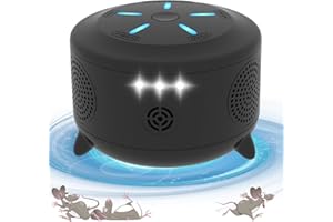 AEEPOTOL Upgraded Rodent Repellent Indoor, 4 Modes Ultrasonic Mice Repellent Indoor with 9 Strobe Lights, 360° Deterrent Squirrel, Rat, Mice, Effective Electronic Mouse Repellent for Attic Basement Garage