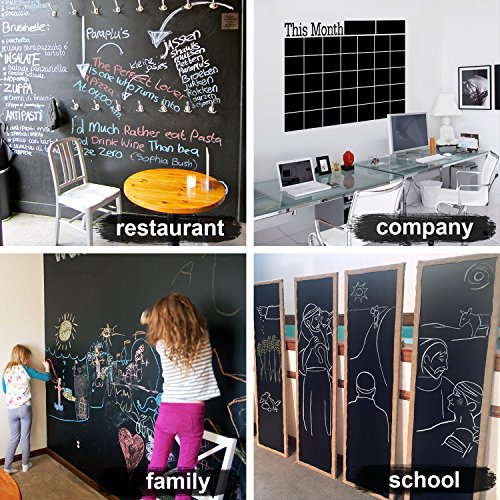 UnityStar Chalk Paper, 17.7" X 78.7" Adhesive Chalkboard Contact Paper