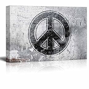 Canvas Wall Art - Anti-War Sign on Shabby Wall - Giclee Print Gallery Wrap Modern Home Art Ready to Hang - 12" x 18"