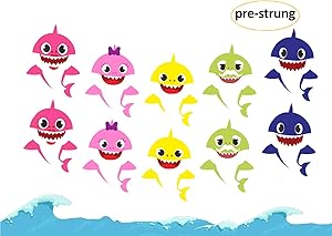 Baby Shark Banner, Little Baby Shark Doo Doo Family Banner for Baby Shower Boy Girl kids Child Ocean Birthday Sea World Shark Baby Themed Birthday Decorations and Doo Doo Party Supplies