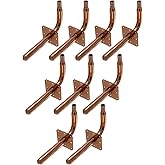 XFITTING Copper Stub Out Elbow for 1/2 inch Pex Tubing with Ear/Nail Flange 3-1/2 inch x 6 inch - Brass, 10 Pieces