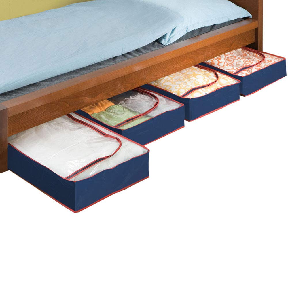 4 Piece Underbed Organiser Set in Blue & Red