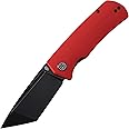 Petrified fish PFP01T Beluga,3.58" K110 Stonewashed Blade, 170g G10 Handle Front Flipper Liner lock Folding knife (Red G10, Black Stonewashed)