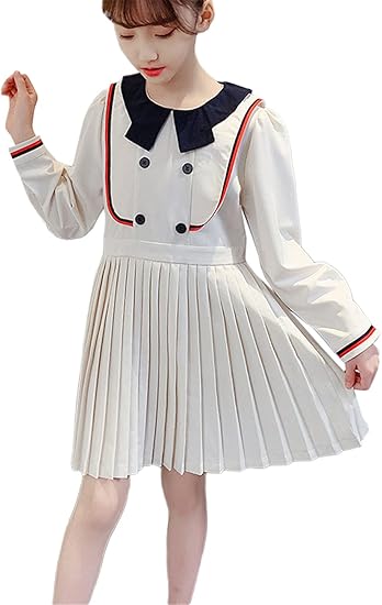 Amazon Youyouok 子供服 ワンピース 海軍風 プリンセスドレス 春秋 長袖 女の子 プリーツスカート 学院風 お姫様 可愛い カジュアル 入学式 普段着 通園 通学 ワンピース チュニック 通販