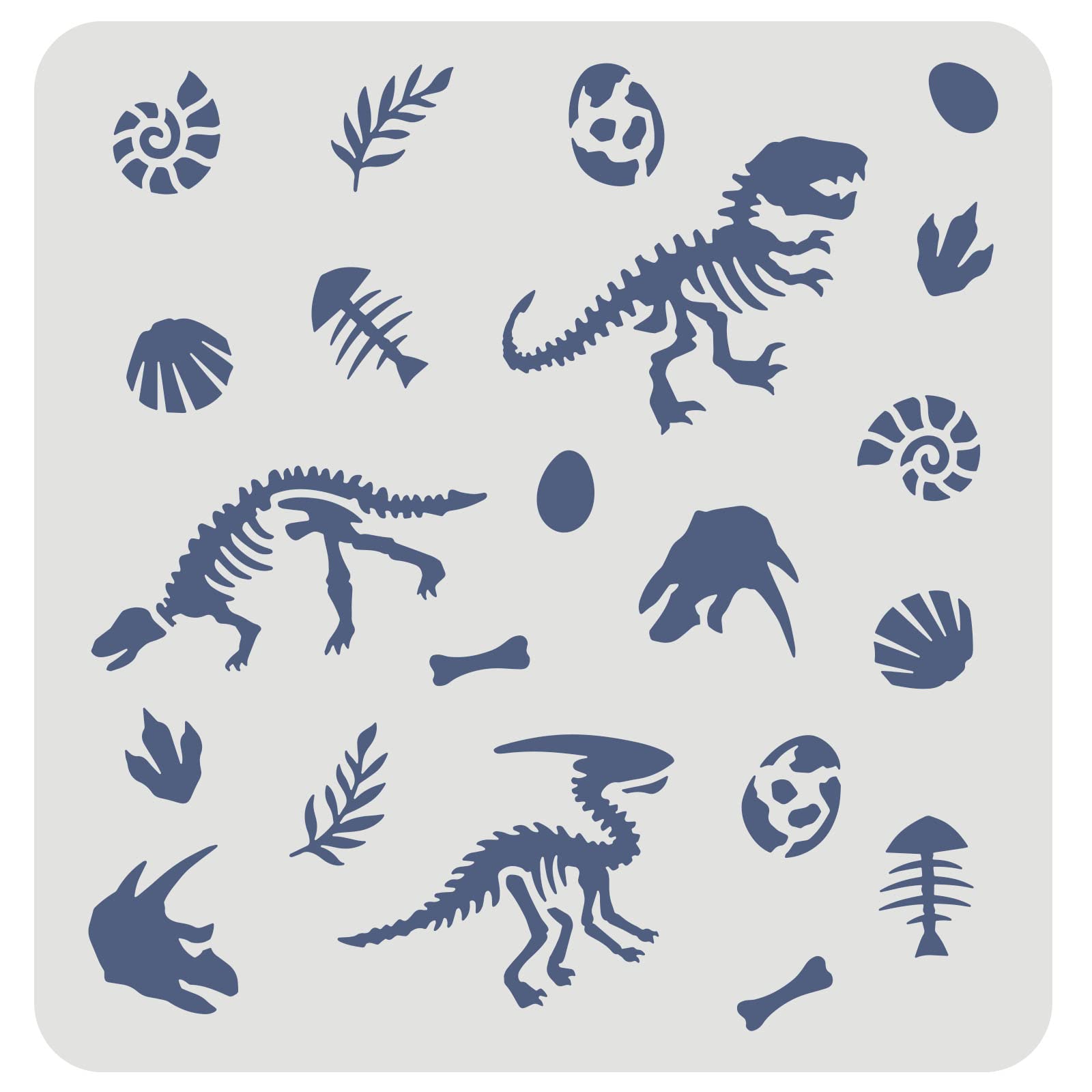 FINGERINSPIRE Dinosaur Skeleton Stencil - 30x30cm Reusable Dinosaur Fossil Stencil for Painting on Paper, Tile, Wall, Fabric — image 1
