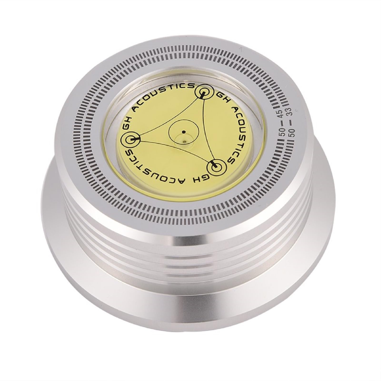 Socobeta Record Weight Turntable 50Hz Turntable Disc Record Stabilizer Clamp with Bubble Level for LP Record Player(Silver)