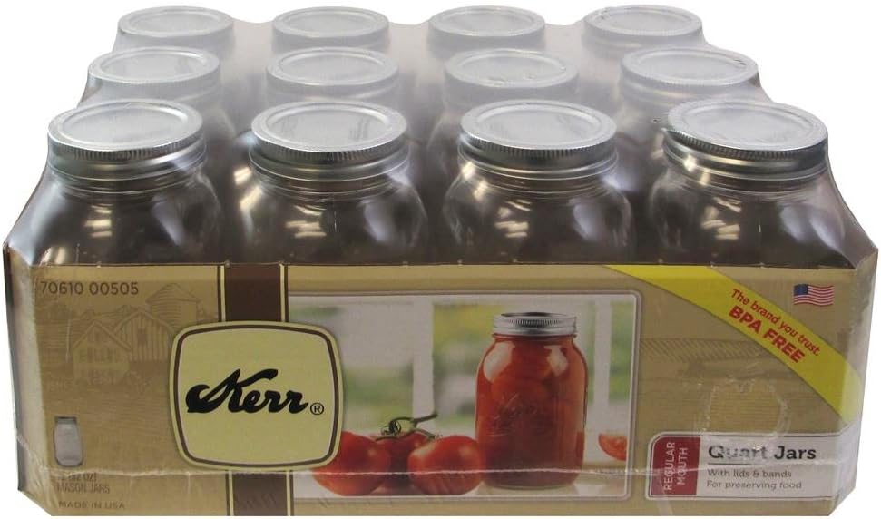 Kerr Jars Reg Quart, Cardboard, 12 Count