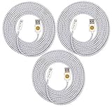 High Quality, 10ft(3m) Braided Nylon Lightning Charging Cables for Apple iPhone 5 5C 5S,iPhone 6, 6 Plus, iPad 4 Mini, iPod Touch 5/Nano 7, 8 pin to USB - 3pack -white