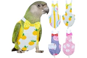 Bonaweite Bird Diaper Flight Suite Liners, Protective Parrot Nappy with Waterproof Inner Layer, Cute Urine Wet Suit for Macaw African Budgies Parakeet Agapornis Fischeri Cockatiel