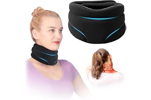 ROSROSE Neck Brace, Cervicorrect Neck Brace by Healthy Lab Co, Anti Snoring Neck Brace, Cervical Collar Neck Brace for Relief Neck Pain, Soft Foam Neck Support Keep Vertebrae Stable, Black