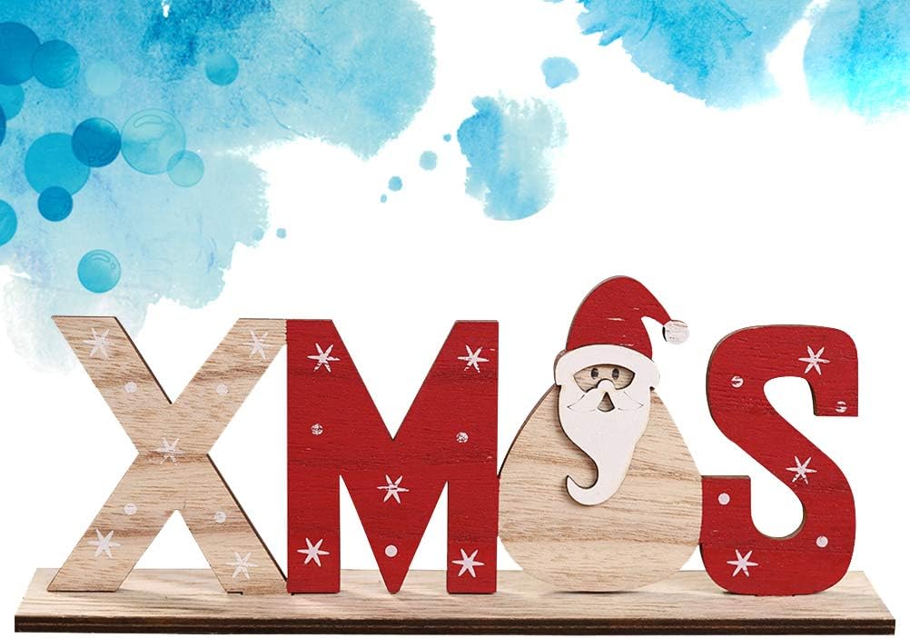 PRETYZOOM Christmas Wood Sign Christmas Holiday Santa Claus Christmas Table Decorations Wood Plaque Sign Decorative Table Top Sign Plaque Xmas Party Decoration - Image 3