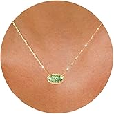 TLY Gold Necklace for Women Non Tarnish 14k Gold Plated Dainty Preppy Pendant Necklace Oval Gemstone Crystal Druzy Stone Rose Quartz Choker Necklace Birthday Wedding Everday Birthstone Valentines Day Jewelry gifts