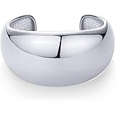 PAVOI 14K Gold Plated Chunky Cuff Bracelets for Women - Stainless Steel Statement Bangle Bracelet - Waterproof Bold Dome Bangles