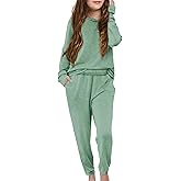 Apbondy Girls Pullover Sweatsuit Casual Sweatpants Loungewear Set Relaxed Tracksuit Workout Sets
