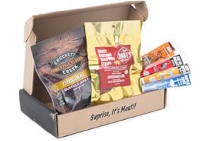Man Crates, Exotic Meats Jerkygram - Includes 6 Sampler Varieties of Rare Jerky Meats - Great Gifts for Men