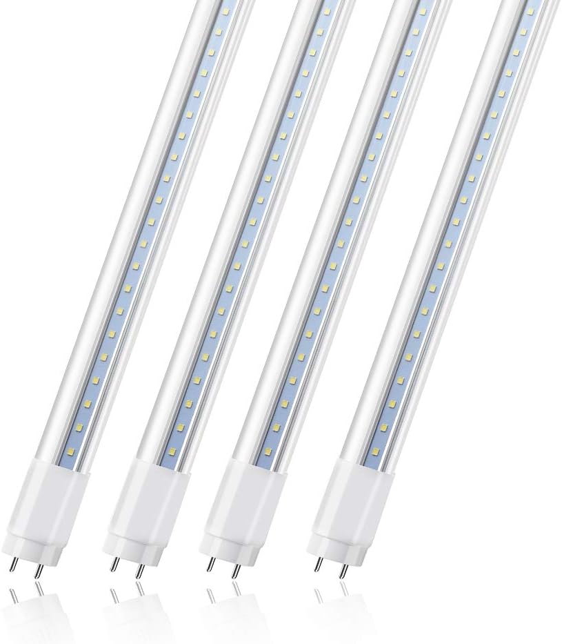 Romwish 4 Foot LED Light Bulbs, 18W(40W Equivalent), Dual-End Powered, Ballast Bypass, 2000LM, 6000K Cool White, 48" LED Tube Lights for Fluorescent Replacement (4 Pack)