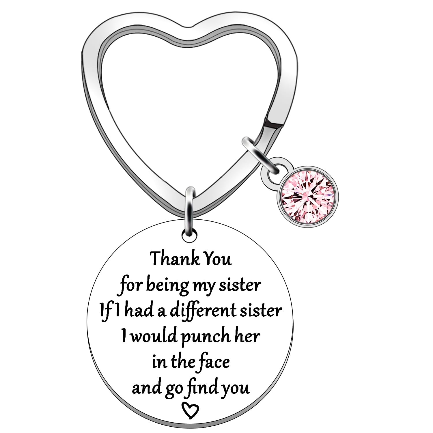 JETTOP Sister Gifts Sister Keyring Gifts for Sister from Sister Birthday Christmas Presents Punch Her Face