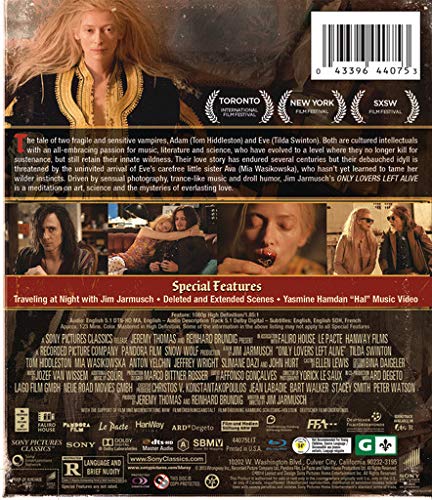 Amazon Com Only Lovers Left Alive Blu Ray Tom Hiddleston John Hurt Tilda Swinton Mia Wasikowska Jeffrey Wright Anton Yelchin Slimane Dazi Wayne Brinston Carter Logan Jim Jarmusch Reinhard Brundig Jeremy Thomas Pandora Film