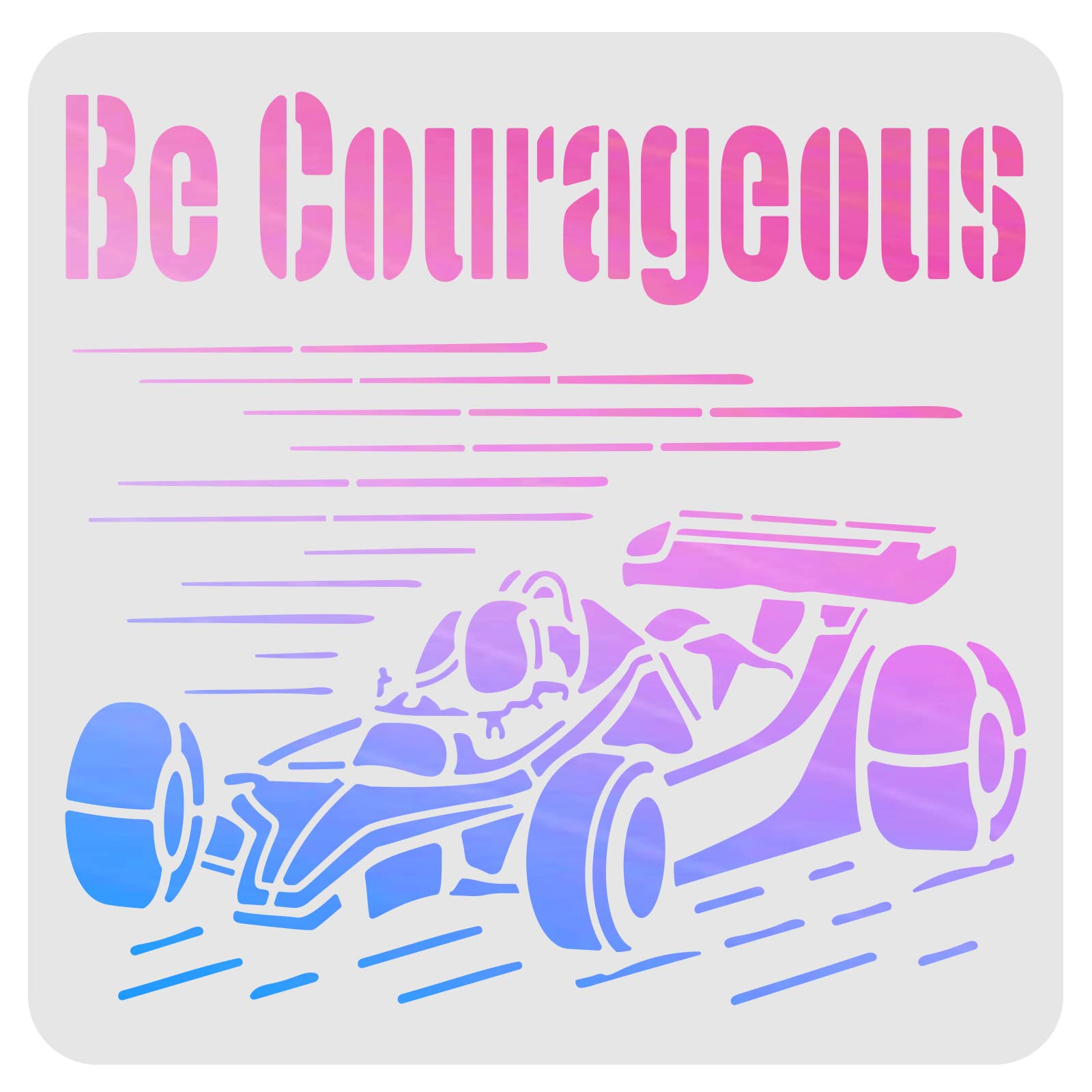 FINGERINSPIRE Car Stencils Template 30x30cm Plastic Be Courageous Stencils Drawing Painting Stencil Square Reusable Stencil for Painting on Wood, Floor, Wall and Tile