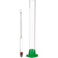 Naruekrit R3-XIKQ-AD0G Proof and Tralle Hydrometer with 12' Glass Test Jar