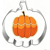 Pumpkin Cookie Cutters 3.23 x 2.91inch, Stainless Steel with Rolled Edge | Diswasher Safe, Cookie Cutter for Birthdays, Baby Shower and Family Baking