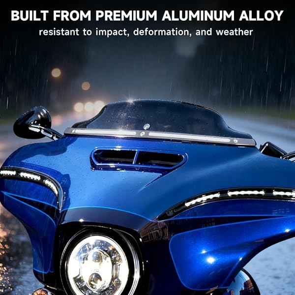 AREYOURSHOP CHROME WINDSHIELD TRIM WITH LED RUNNING TURN SIGNAL LIGHTS FOR HARLEY TOURING STREET GLIDE ELECTRA GLIDE ULTRA LIMITED 2014-2025, SMOKE LENS FRONT BATWING FAIRING WINDSHIELD ACCENT STRIP