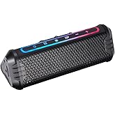 KEMIMOTO Motorcycle Speakers Bluetooth-Compatible Waterproof Radio ATV Sound Bar,AUX in,USB Sound System,RGB Lighting,7/8-1.25 in. Handlebar Speaker Aluminum Alloy