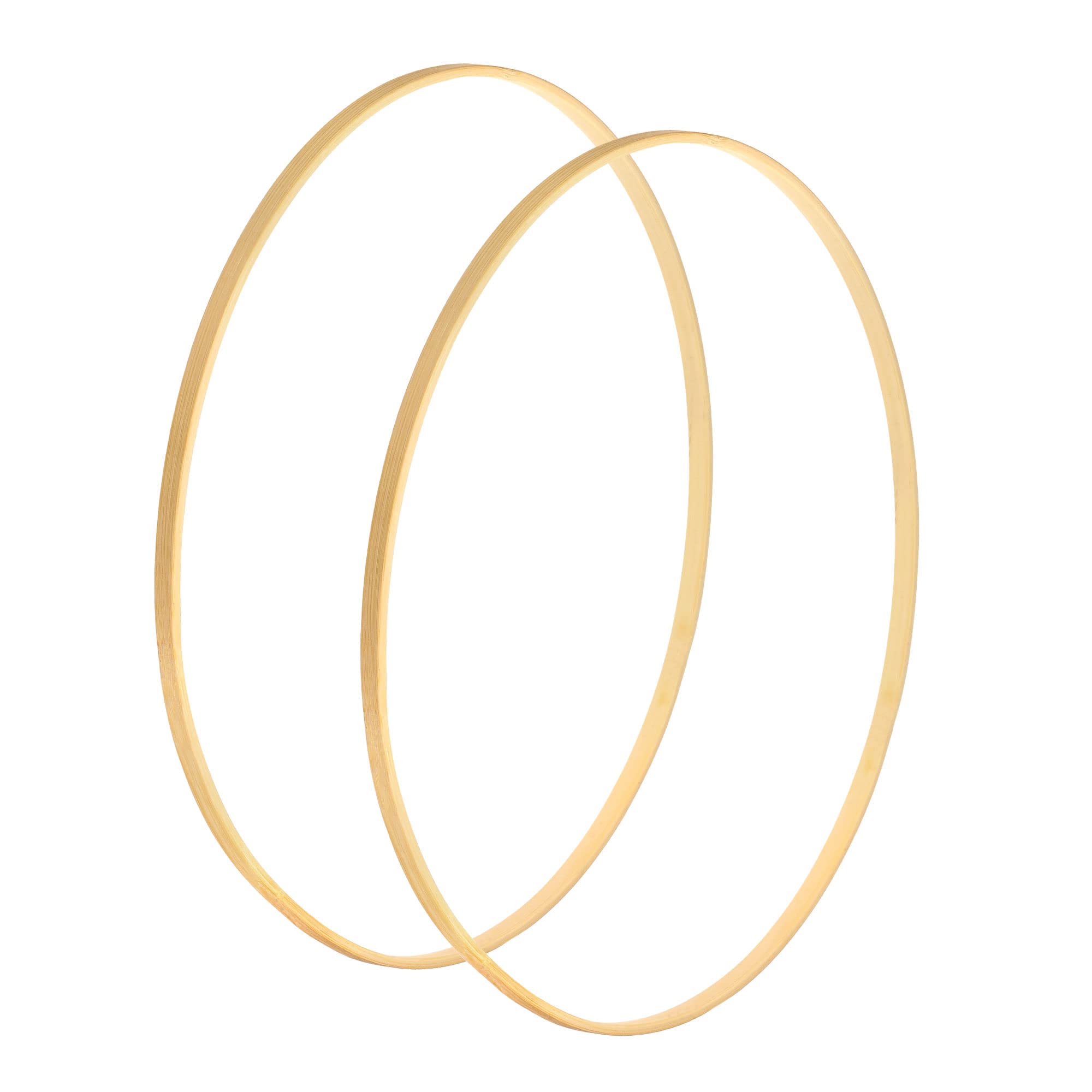 PATIKIL 13 Inch Wooden Bamboo Floral Hoop, 2Pack Craft Rings for DIY Wedding Wreath Decor, Dream Catcher and Hanging Crafts — image 1