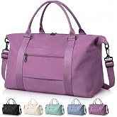 Travel Duffle Bag for Women, Carry On Weekender Tote with Trolley Sleeve | Waterproof overnight bag for gym, sports, hospital stays, labor and delivery purple carry-on design for short trips.