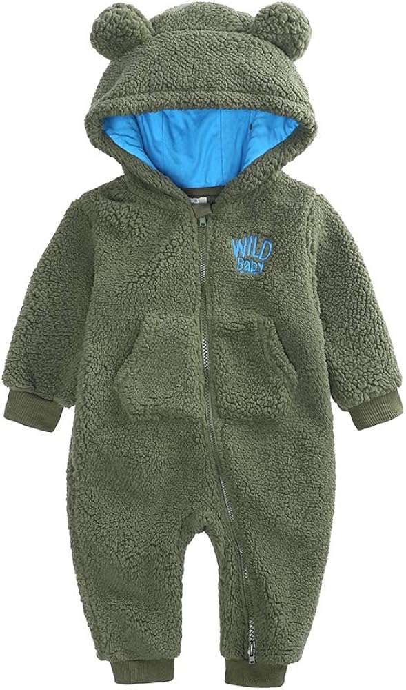 Gajaous Neugeborenes Baby Fleece Bodysuit Kleinkind Jungen Mädchen